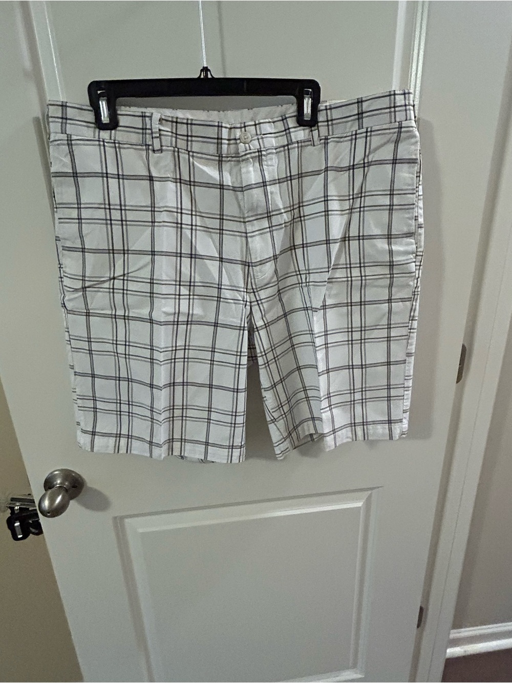 Grand Slam White Plaid Flat Front Shorts